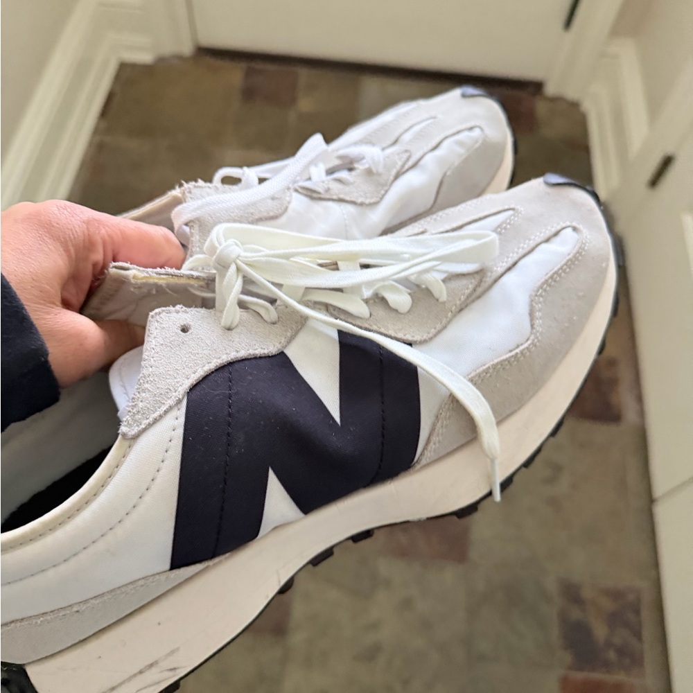 New Balance White and Gray Sneakers